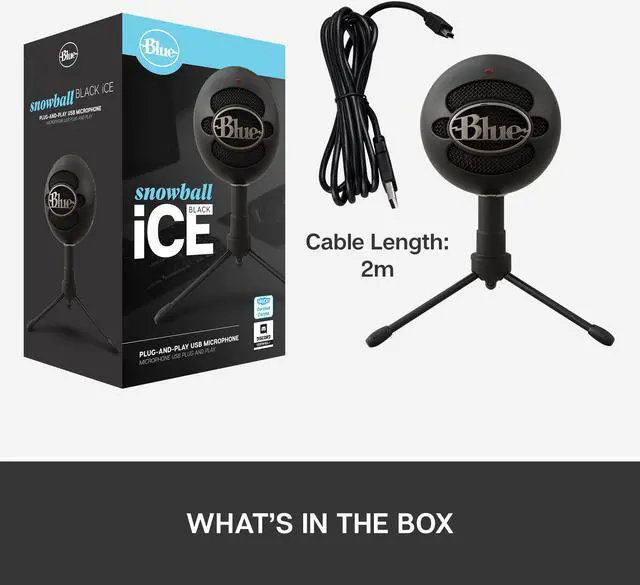 Alt view image 9 of 10 - Blue Snowball iCE USB Microphone for PC, Mac, Gaming, Recording, Streaming, Podcasting, with Cardioid Condenser Mic Capsule, Adjustable Desktop Stand and USB cable, Plug 'n Play – Black