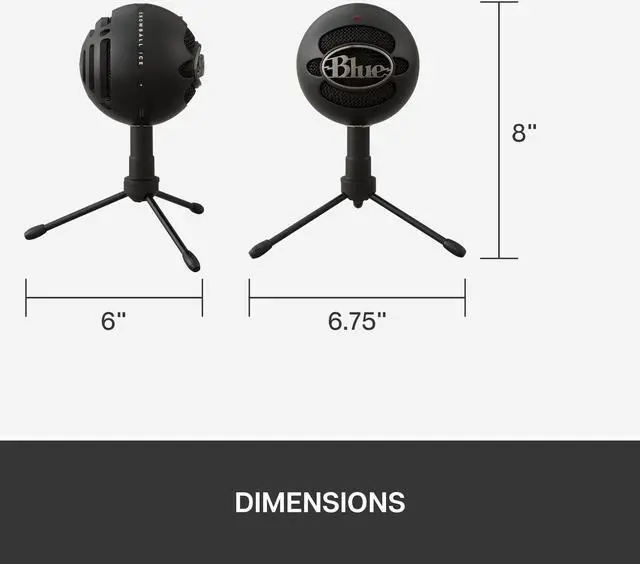 Alt view image 10 of 10 - Blue Snowball iCE USB Microphone for PC, Mac, Gaming, Recording, Streaming, Podcasting, with Cardioid Condenser Mic Capsule, Adjustable Desktop Stand and USB cable, Plug 'n Play – Black