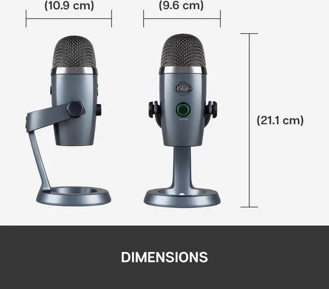 Alt view image 11 of 10 - Blue Yeti Nano Premium USB Microphone for PC, Mac, Gaming, Recording, Streaming, Podcasting, Condenser Mic with Blue VO!CE Effects, Cardioid and Omni, No-Latency Monitoring - Shadow Grey