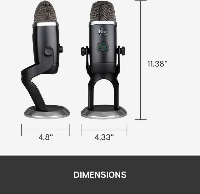 Alt view image 12 of 11 - Blue Yeti X Professional USB Condenser Microphone for PC, Mac, Gaming, Recording, Streaming, Podcasting on PC, Desktop Mic with High-Res Metering, LED Lighting, Blue VO!CE Effects - Black
