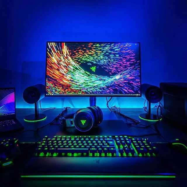 Alt view image 8 of 14 - Razer Nommo Chroma: Custom Woven 3" Glass Fiber Drivers - Rear-Facing Bass Ports - Bass Knob w/Automatic Gain Control Chroma Enabled - Full Range 2.0 PC Gaming Speakers, Black