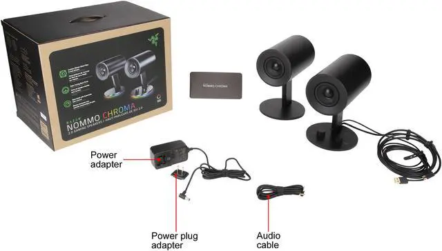 Alt view image 14 of 14 - Razer Nommo Chroma: Custom Woven 3" Glass Fiber Drivers - Rear-Facing Bass Ports - Bass Knob w/Automatic Gain Control Chroma Enabled - Full Range 2.0 PC Gaming Speakers, Black