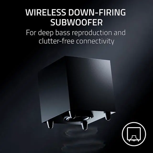 Alt view image 3 of 7 - Razer Nommo V2 Pro - 2.1 PC Gaming Speakers Wireless Subwoofer: THX Spatial Audio - Projection Chroma RGB - Full-Range Drivers - Wireless Down-Firing Subwoofer - Wireless Control Pod