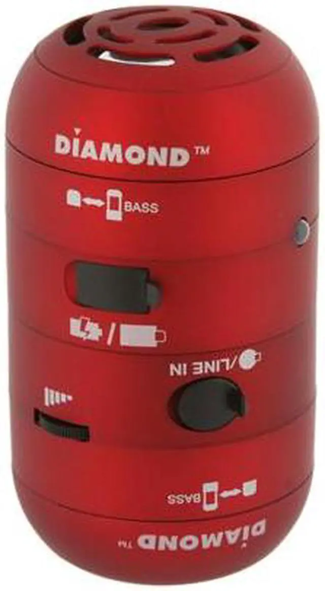 Alt view image 8 of 12 - DIAMOND MSP100R 4 Watts 2.0 Mini Rockers Mobile Speakers - RED