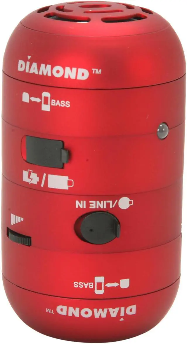 Alt view image 9 of 12 - DIAMOND MSP100R 4 Watts 2.0 Mini Rockers Mobile Speakers - RED