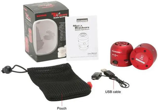 Alt view image 12 of 12 - DIAMOND MSP100R 4 Watts 2.0 Mini Rockers Mobile Speakers - RED