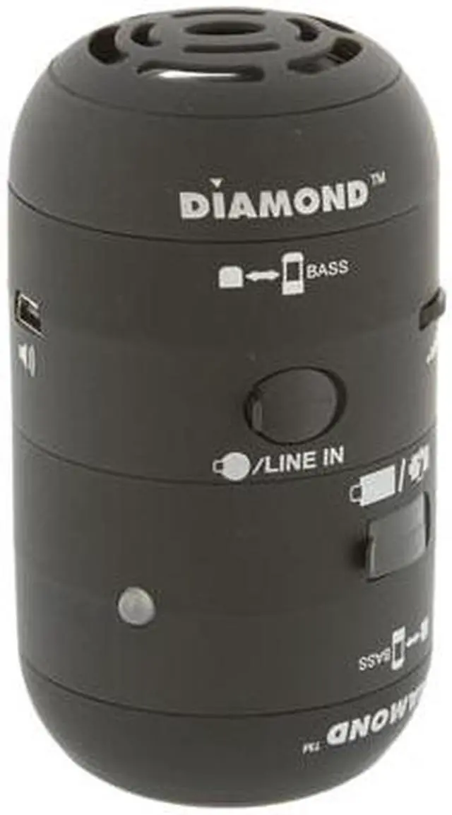 Alt view image 7 of 10 - DIAMOND MSP100B 4 Watts 2.0 Mini Rockers Mobile Speakers - BLACK