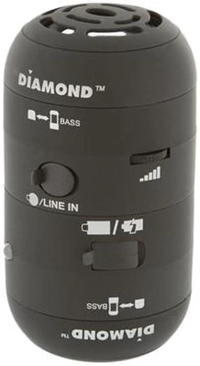 Alt view image 8 of 10 - DIAMOND MSP100B 4 Watts 2.0 Mini Rockers Mobile Speakers - BLACK