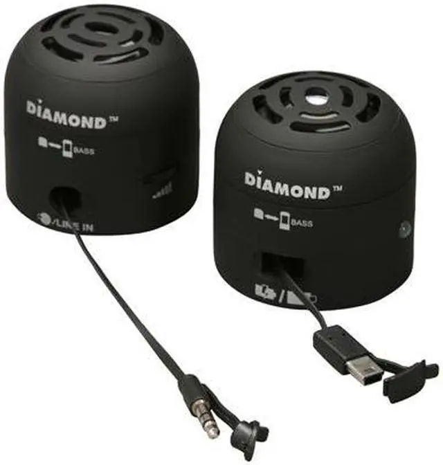 Alt view image 9 of 10 - DIAMOND MSP100B 4 Watts 2.0 Mini Rockers Mobile Speakers - BLACK