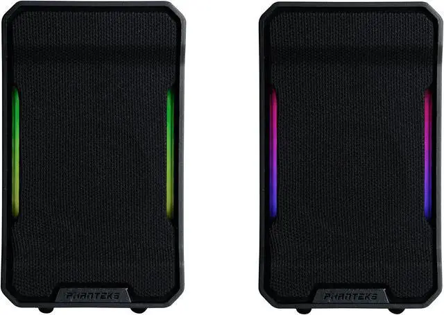 Main image of Phanteks Evolv Sound Mini, Compact, Gaming Speaker, Digital-RGB Lighting, Black.