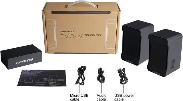 Alt view image 9 of 9 - Phanteks Evolv Sound Mini, Compact, Gaming Speaker, Digital-RGB Lighting, Black.