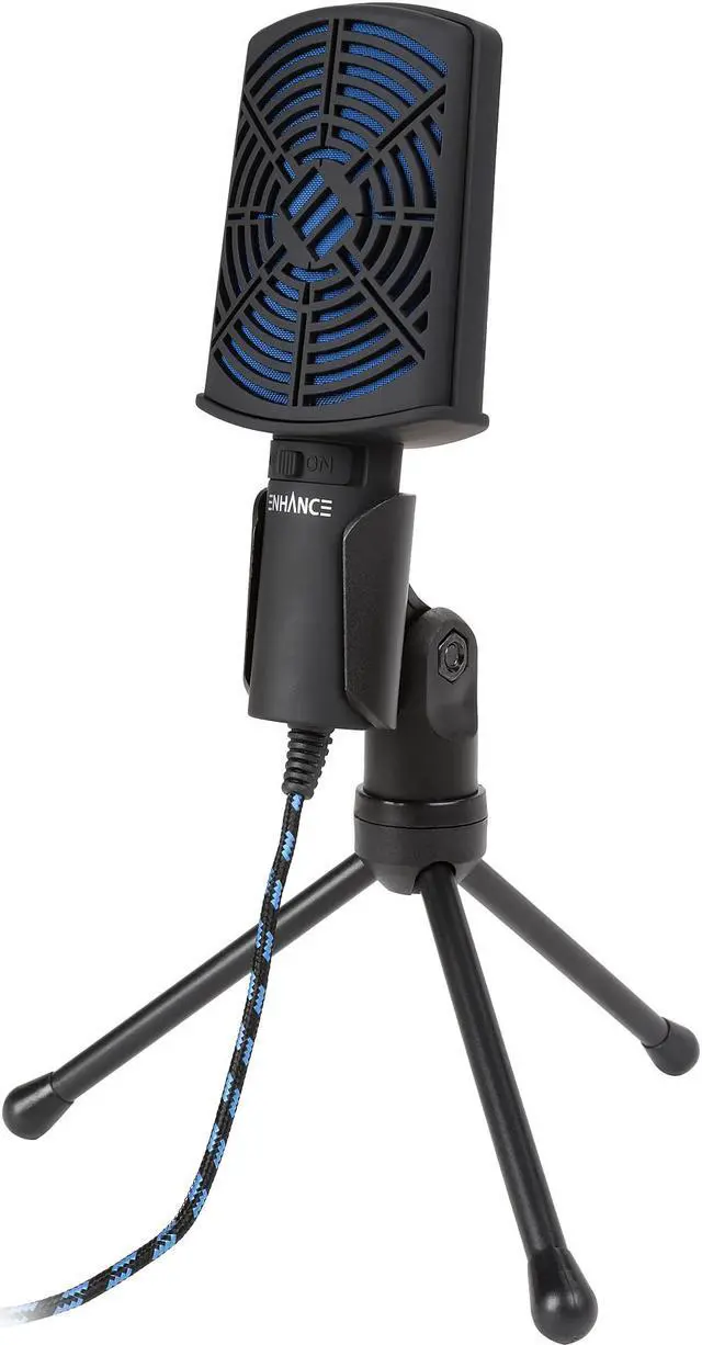 Main image of ENHANCE USB Condenser Microphone with Adjustable Stand, Easy Plug and Play Design and Mute Switch - Great for Skype, Conference Calls, Twitch, Youtube, Discord and Recording