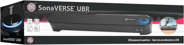 Alt view image 8 of 8 - Desktop Computer Sound Bar Speaker w/ Easy Access Headphone & Mic Jacks by GOgroove - SonaVERSE UBR (Blackout) - USB Powered, LED accents, Compact 16.5" Length, Angled Design - Ideal for Small Desks