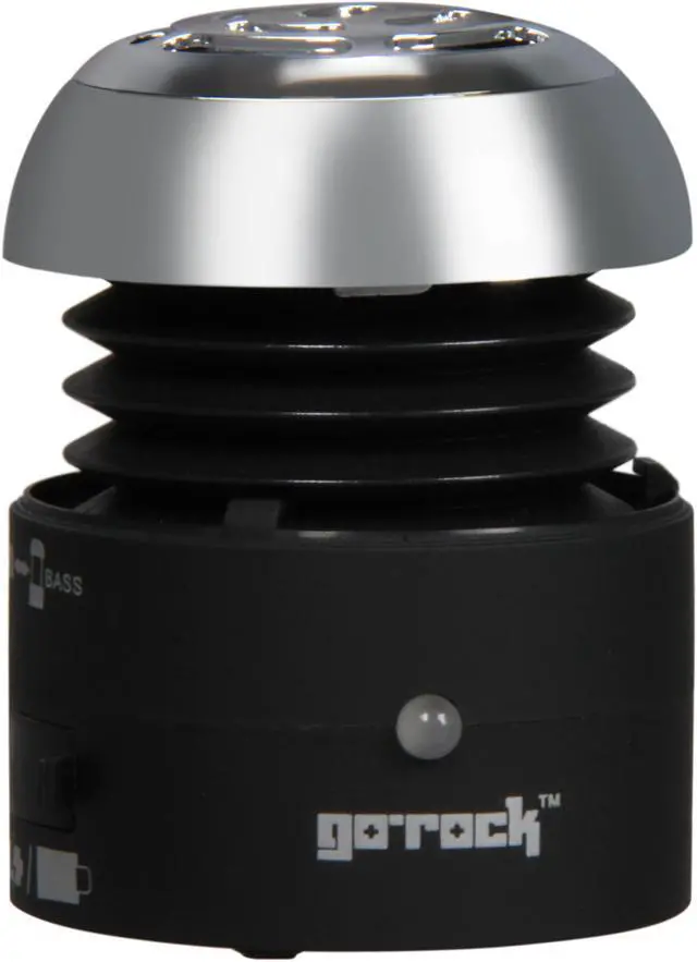 Alt view image 2 of 8 - Go Rock Black Mini Portable Speaker w/ Retractable Cables (TRMS02MC-BK)