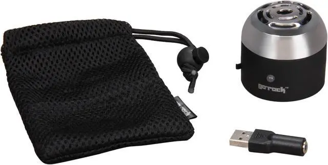 Alt view image 5 of 8 - Go Rock Black Mini Portable Speaker w/ Retractable Cables (TRMS02MC-BK)