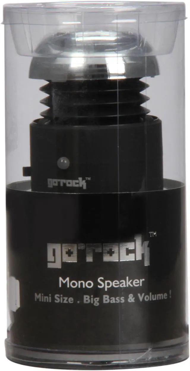 Alt view image 6 of 8 - Go Rock Black Mini Portable Speaker w/ Retractable Cables (TRMS02MC-BK)
