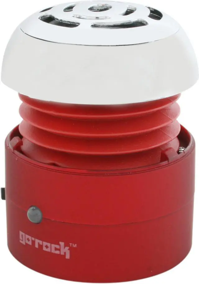 Alt view image 2 of 9 - Go Rock Red Mini Portable Speaker w/ Retractable Cables TRMS02MC-RD