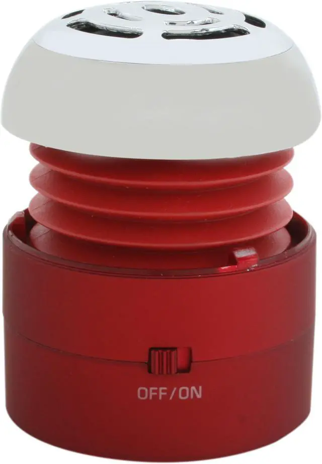 Alt view image 5 of 9 - Go Rock Red Mini Portable Speaker w/ Retractable Cables TRMS02MC-RD