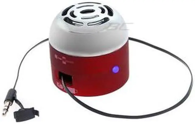 Alt view image 9 of 9 - Go Rock Red Mini Portable Speaker w/ Retractable Cables TRMS02MC-RD