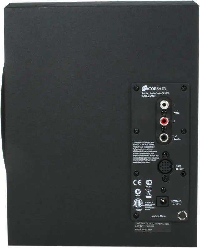 Alt view image 5 of 10 - Corsair SP2200 46 w 2.1 Gaming Audio Series PC Speaker System