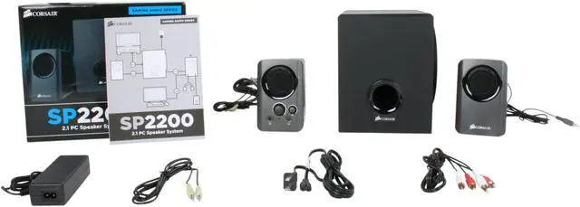 Alt view image 10 of 10 - Corsair SP2200 46 w 2.1 Gaming Audio Series PC Speaker System