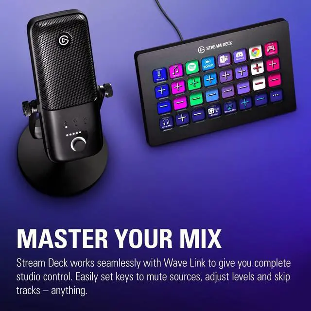Alt view image 8 of 8 - Elgato Wave:3 - Premium Studio Quality USB Condenser Microphone for Streaming, Podcast, Gaming and Home Office, Free Mixer Software, Sound Effect Plugins, Anti-Distortion, Plug ’n Play, for Mac, PC