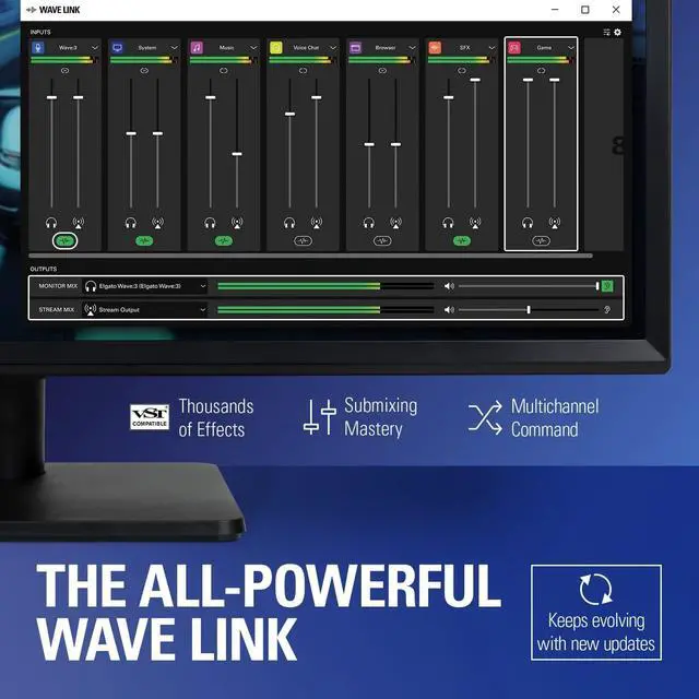 Alt view image 5 of 8 - Elgato Wave:3 - Premium Studio Quality USB Condenser Microphone for Streaming, Podcast, Gaming and Home Office, Free Mixer Software, Sound Effect Plugins, Anti-Distortion, Plug ’n Play, for Mac, PC