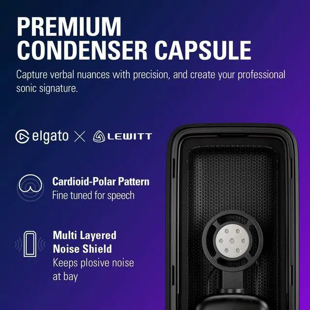 Alt view image 3 of 8 - Elgato Wave:3 - Premium Studio Quality USB Condenser Microphone for Streaming, Podcast, Gaming and Home Office, Free Mixer Software, Sound Effect Plugins, Anti-Distortion, Plug ’n Play, for Mac, PC