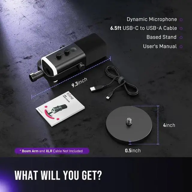 Alt view image 9 of 9 - FIFINE AM8S Gaming Microphone with Adjustable Stand, Height Adjustable Heavy-Duty Metal Stand, RGB Dynamic Mic with Quick Mute, Gain Volume Control, Headphone Jack