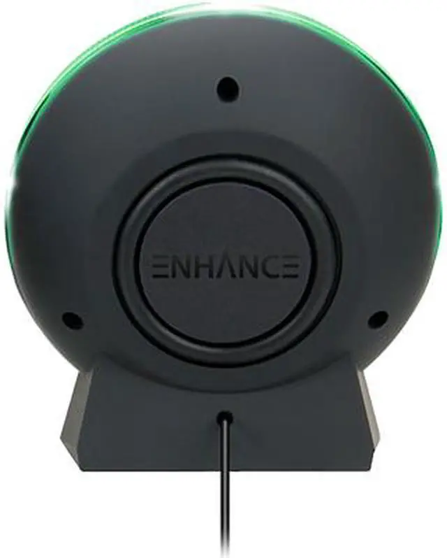 Alt view image 3 of 4 - ENHANCE Gaming LED Computer Speakers with Subwoofer, Powerful 5 Watts Drivers and In-Line Volume Control - Green Lights, USB 2.0 Powered, 3.5mm Connection for PC, Desktop, Laptop, Notebook