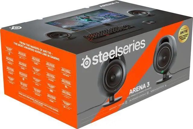 Alt view image 3 of 7 - SteelSeries - Arena 3 Bluetooth Gaming Speakers with Polished 4" Drivers