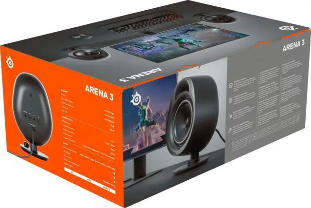 Alt view image 4 of 7 - SteelSeries - Arena 3 Bluetooth Gaming Speakers with Polished 4" Drivers