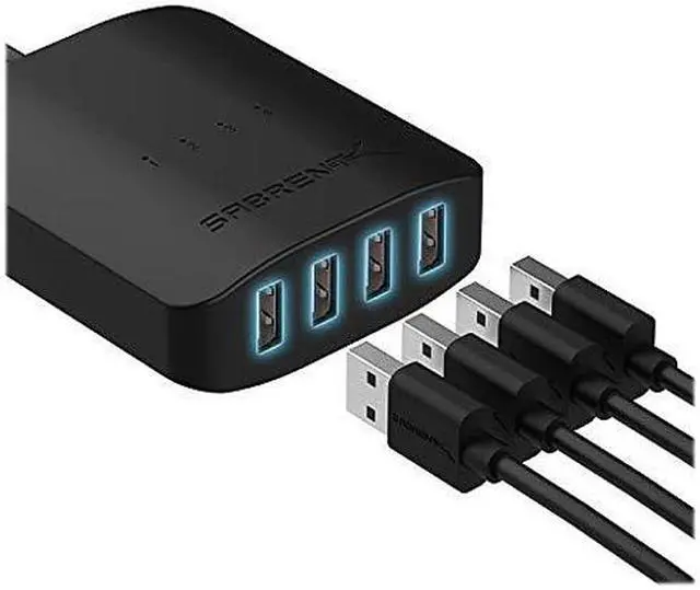 Alt view image 2 of 7 - SABRENT USB 2.0 Sharing Switch up to 4 Computers and Peripherals LED Device Indicators (USB-USS4)