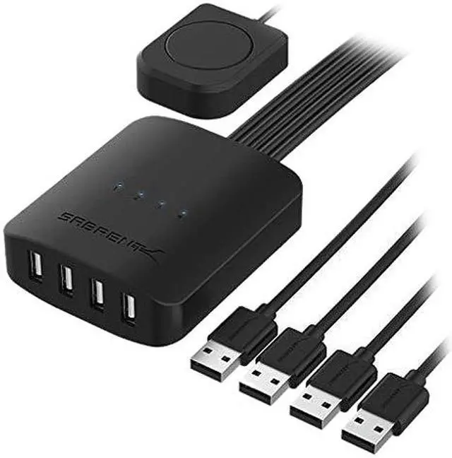Main image of SABRENT USB 2.0 Sharing Switch up to 4 Computers and Peripherals LED Device Indicators (USB-USS4)