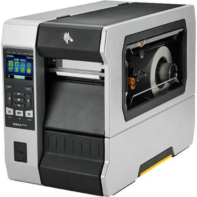 Main image of Zebra ZT610 4" Thermal Transfer Label Printer with Color Screen, 300dpi, Serial, USB, Gigabit Ethernet, Bluetooth 4.0, USB Host, Tear, RFID UHF Encoder: US & Canada, ZPL - ZT61043-T0101A0Z