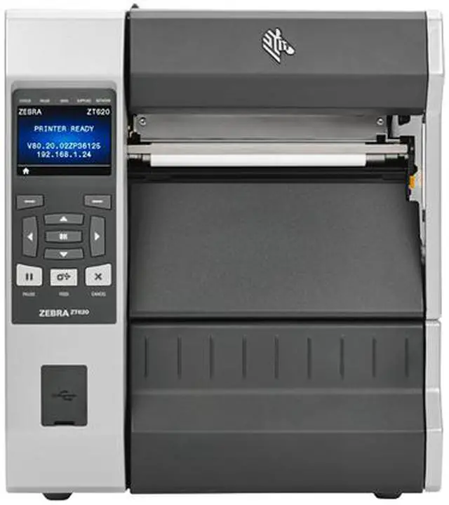 Alt view image 2 of 3 - Zebra ZT620 6" Thermal Transfer Label Printer with Color Screen, 203dpi, Serial, USB, Gigabit Ethernet, Bluetooth 4.0, USB Host, Cutter, ZPL – ZT62062-T110100Z