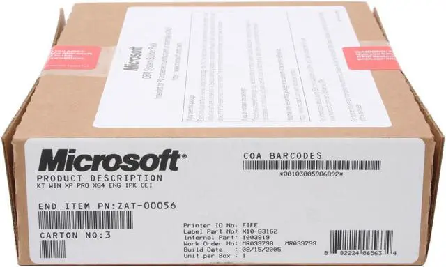 Alt view image 3 of 3 - Microsoft Windows XP Professional X64 Edition With Multilingual Single Pack - OEM