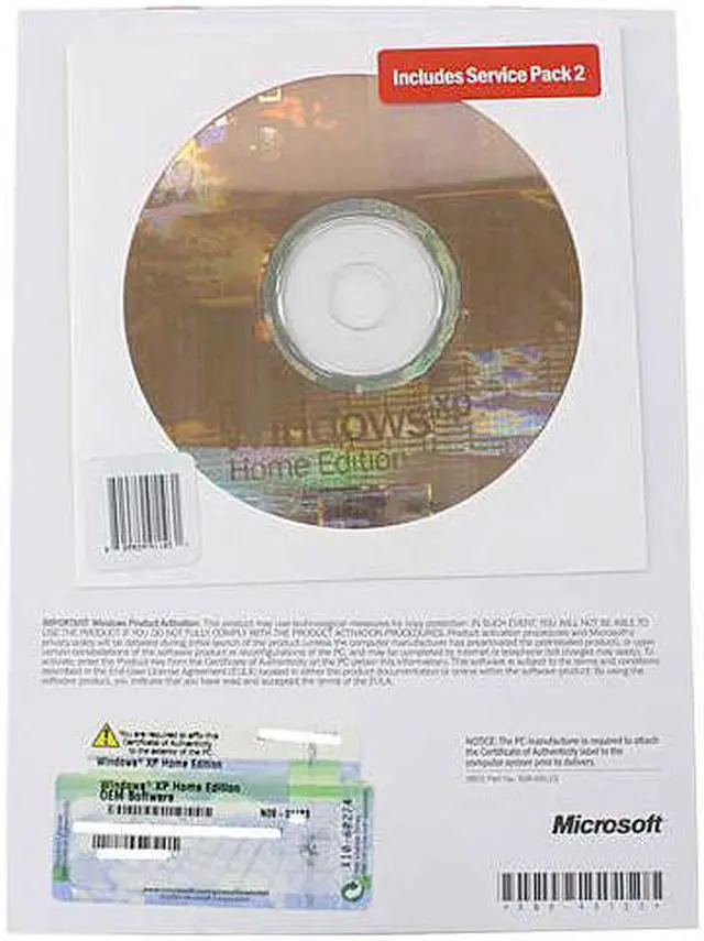 Alt view image 2 of 2 - Microsoft Windows XP HOME Edition with Service Pack 2 - OEM