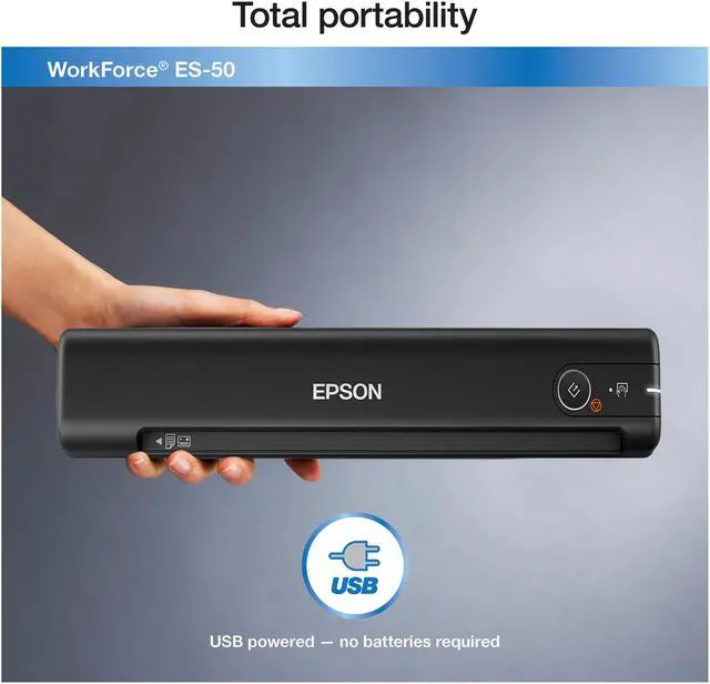 Alt view image 5 of 7 - Epson WorkForce ES-50 Portable Sheet-fed Document Scanner for PC and Mac