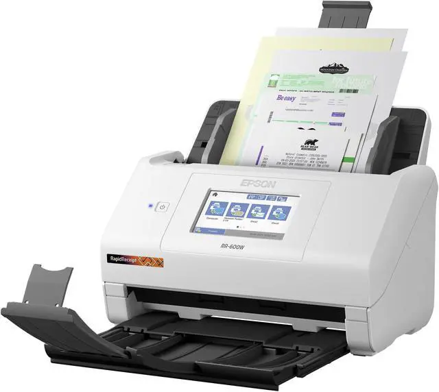 Alt view image 7 of 13 - Epson RapidReceipt RR-600W Wireless Desktop Color Duplex Receipt and Document Scanner with Receipt Management and PDF Software for PC and Mac, Touchscreen and Auto Document Feeder (ADF)