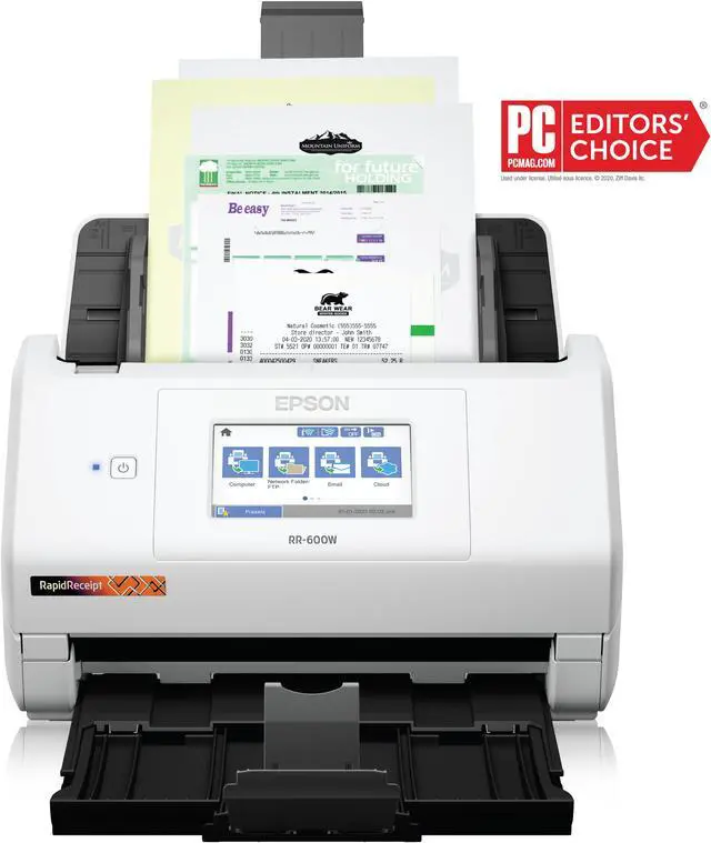 Alt view image 10 of 13 - Epson RapidReceipt RR-600W Wireless Desktop Color Duplex Receipt and Document Scanner with Receipt Management and PDF Software for PC and Mac, Touchscreen and Auto Document Feeder (ADF)