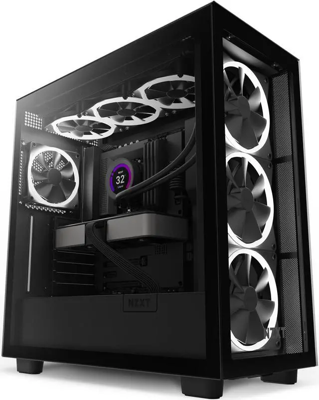 Alt view image 5 of 10 - NZXT Aer F140 RGB Black Twin Pack - 2x Fan & RGB Lighting Controller - High Performance Airflow Fans