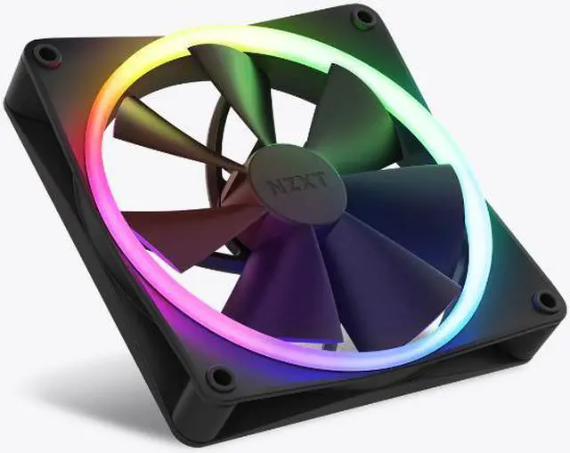 Alt view image 2 of 10 - NZXT Aer F140 RGB Black Twin Pack - 2x Fan & RGB Lighting Controller - High Performance Airflow Fans
