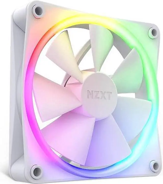 Alt view image 2 of 10 - NZXT F120 RGB Fans - RF-R12TF-W1- Advanced RGB Lighting Customization - Whisper Quiet Cooling - Triple (RGB Fan & Controller Included) - 120mm Fan - White