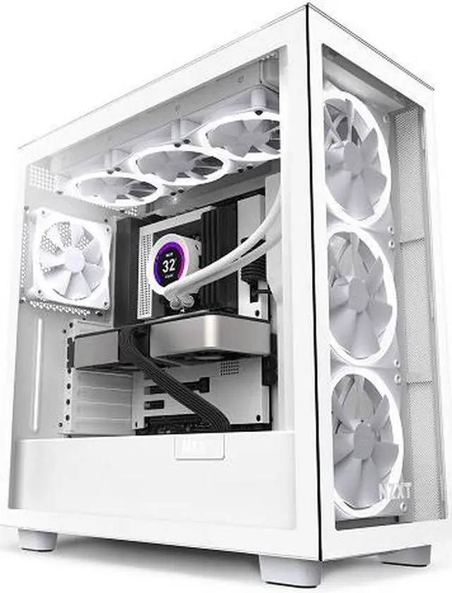 Alt view image 5 of 10 - NZXT F120 RGB Fans - RF-R12TF-W1- Advanced RGB Lighting Customization - Whisper Quiet Cooling - Triple (RGB Fan & Controller Included) - 120mm Fan - White