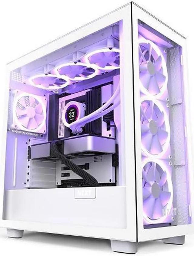Alt view image 8 of 10 - NZXT F120 RGB Fans - RF-R12TF-W1- Advanced RGB Lighting Customization - Whisper Quiet Cooling - Triple (RGB Fan & Controller Included) - 120mm Fan - White