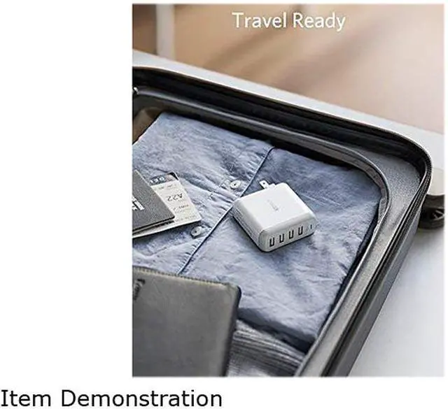 Alt view image 5 of 7 - Anker 40W 4-Port USB Wall Charger with Foldable Plug, PowerPort 4 for iPhone 11/11 Pro/Max/ XS/XS Max/XR /X/8/7/6/Plus, iPad Pro/Air 2/Mini 4/3, Galaxy/Note/Edge, LG, Nexus, HTC, and More (White)