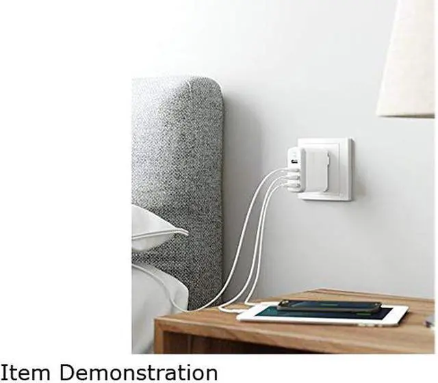 Alt view image 7 of 7 - Anker 40W 4-Port USB Wall Charger with Foldable Plug, PowerPort 4 for iPhone 11/11 Pro/Max/ XS/XS Max/XR /X/8/7/6/Plus, iPad Pro/Air 2/Mini 4/3, Galaxy/Note/Edge, LG, Nexus, HTC, and More (White)