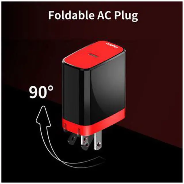 Alt view image 2 of 5 - VogDUO 18W Power Delivery Wall Charger, foldable AC plug, compatible with iPhone 12, iPad Pro, iPad, MacBook, Apple Watch, and Nintendo Switch