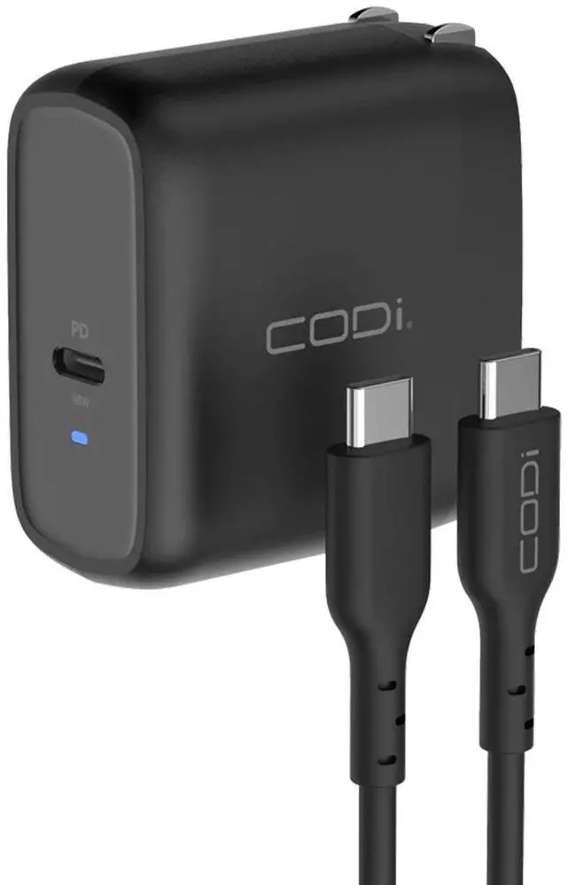 Main image of CODi 65W GaN USB-C Wall Charger with Power Delivery, Includes 6.5 ft USB-C to USB-C Cable
